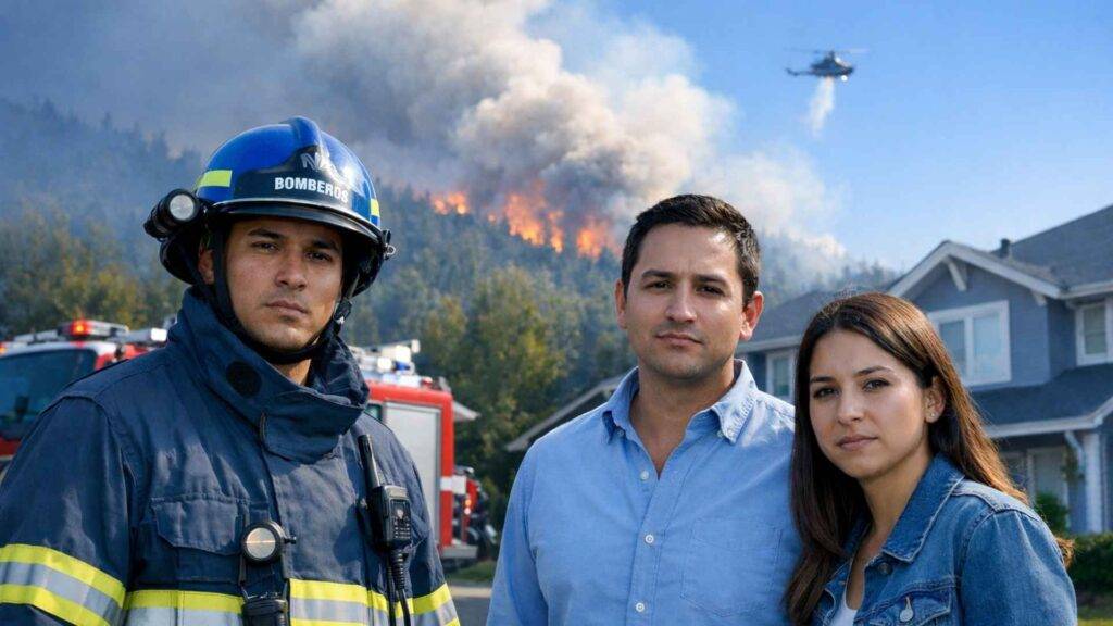 Seguro de incendio para empresas y hogares en Chile durante la temporada de incendios, con protección contra incendio, sismo y robo ofrecida por Seguros Las Condes